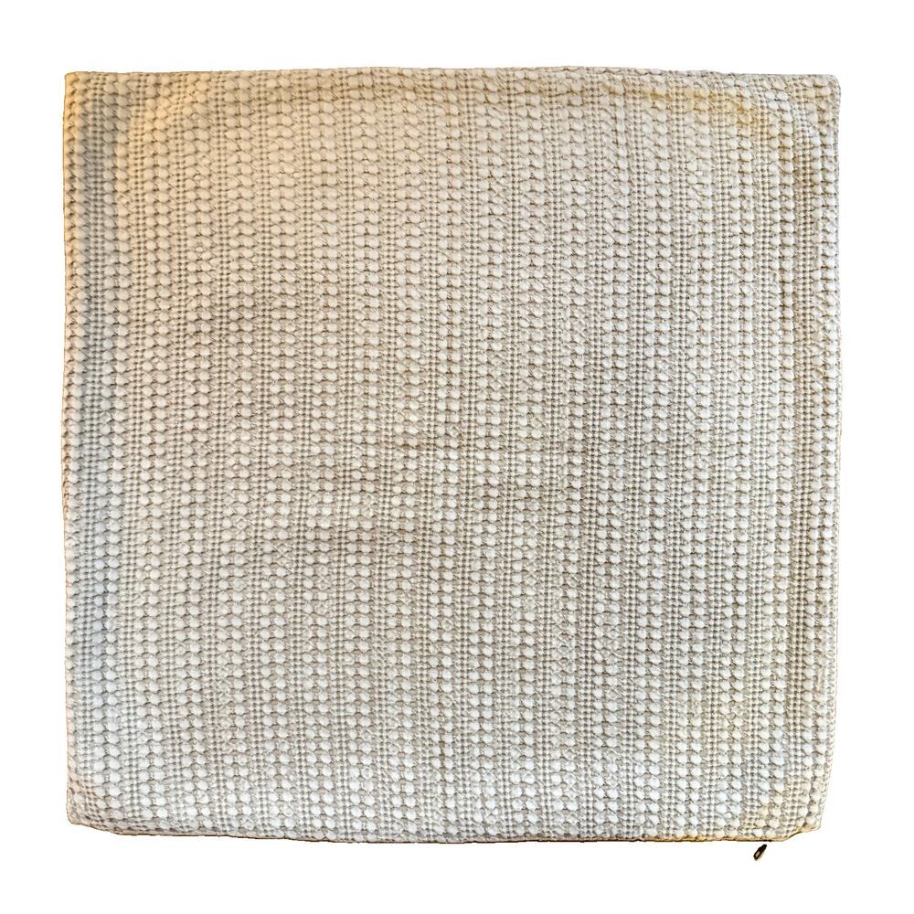 Pottery Barn Honeycomb Waffle Weave Pillow Cover 24x24 Beige Neutral Cotton Sham